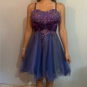 Cinderella Purple Puffy Y2K Dress